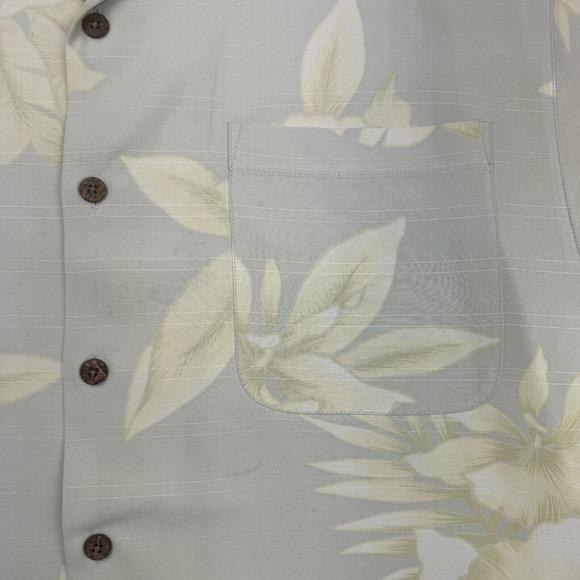 Tommy Bahama Hawaiian Shirt Mens Large Floral Aloha 100% Silk Short Sleeve - Picture 5 of 8